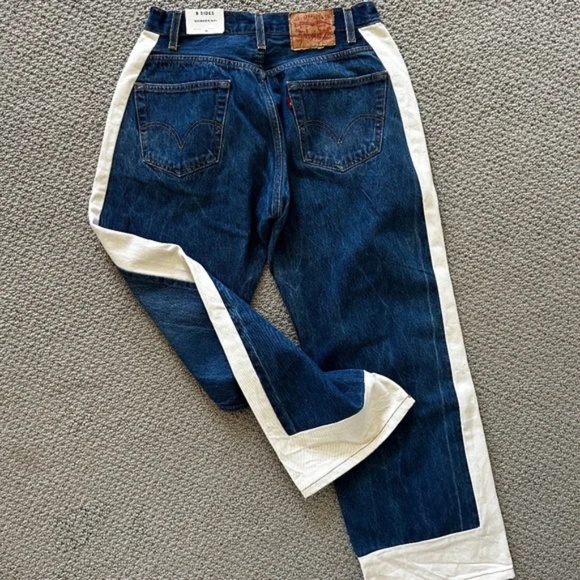B SIDES Indigo and Ivory Straight Leg Jeans - Picture 2 of 14